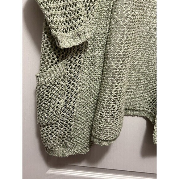 Ecote Open Knit Sweater Cardigan Duster Women’s Small Green Boho grandma coastal - Picture 15 of 16